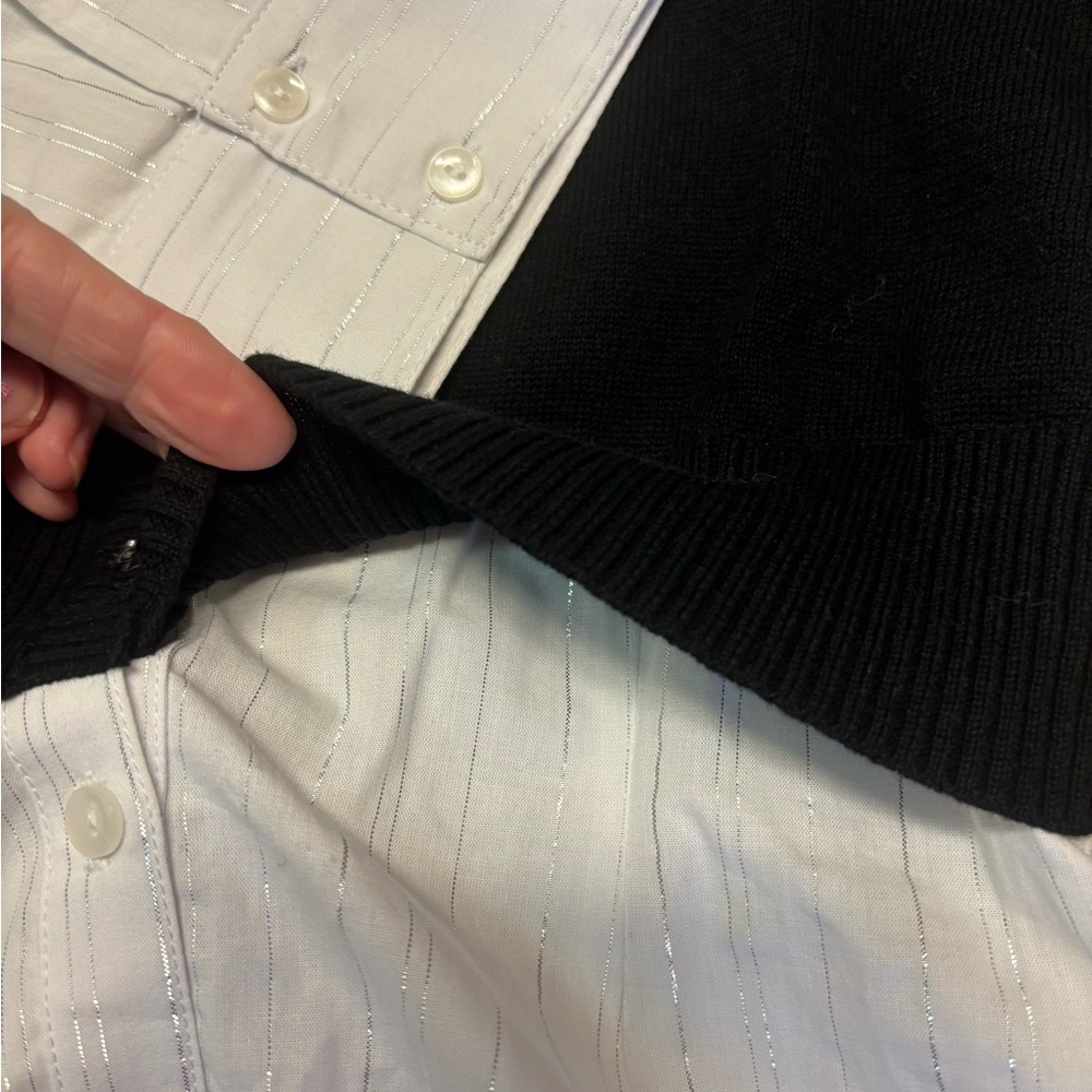 Candie's Black and White Layered Blouse - Picture 10 of 10